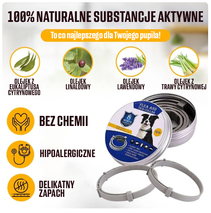 Naturalna obroża chroniąca przed kleszczami, pchłami i innymi pasożytami