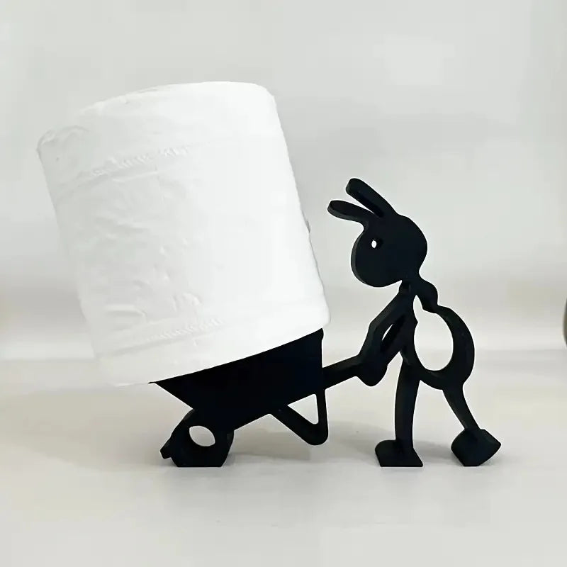 Czarny stojak na papier toaletowy w stylu nowoczesnym do łazienki