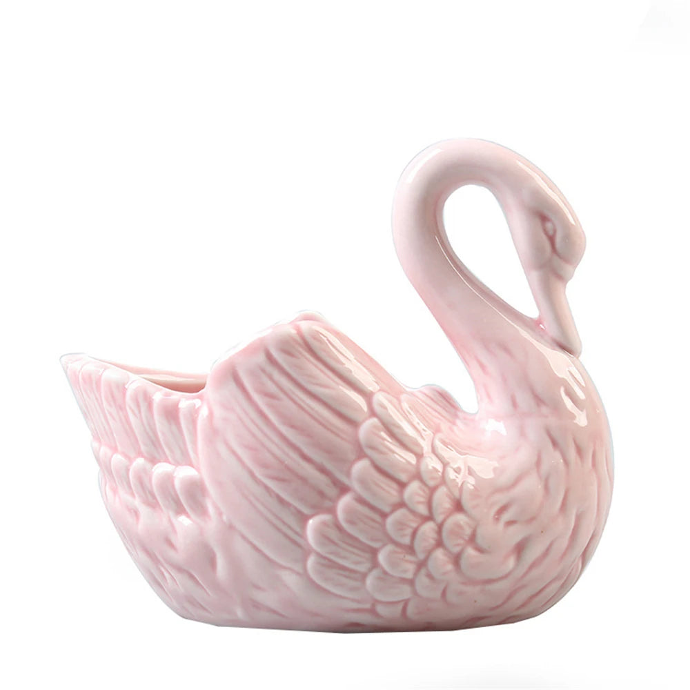 Ceramiczna doniczka łabędź do domu którą postawisz wszędzie