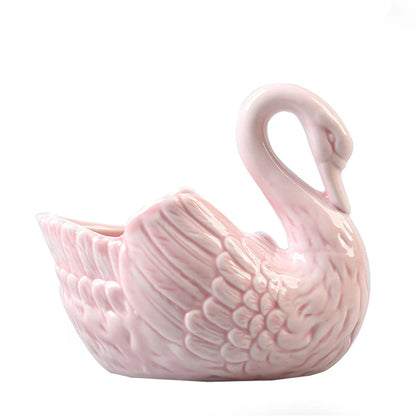 Ceramiczna doniczka łabędź do domu którą postawisz wszędzie