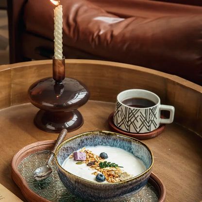 Ceramiczna miska do makaronu w stylu japandi do kuchni