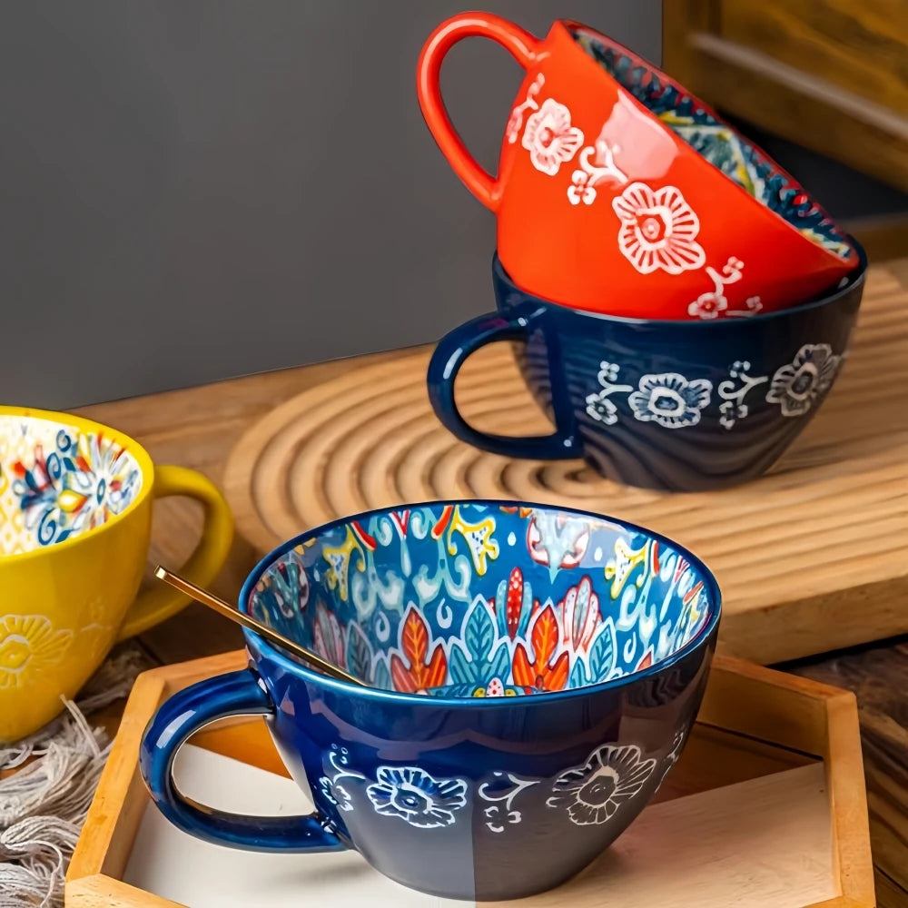 Kubek ceramiczny boho do kuchni na gorące napoje każdego dnia