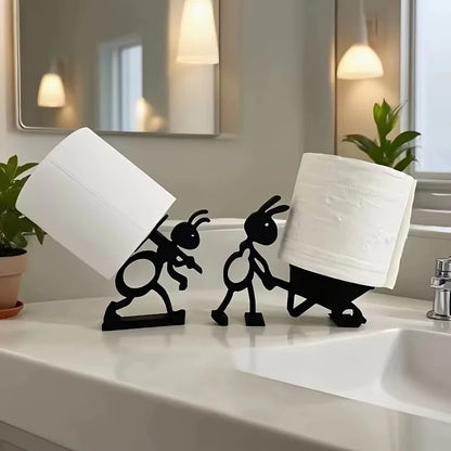 Czarny stojak na papier toaletowy w stylu nowoczesnym do łazienki