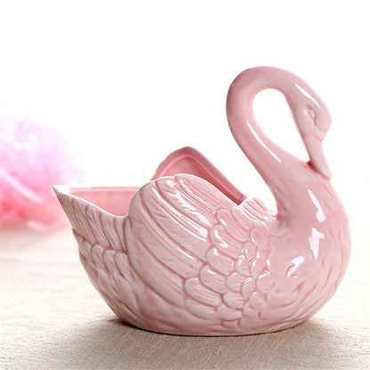 Ceramiczna doniczka łabędź do domu którą postawisz wszędzie