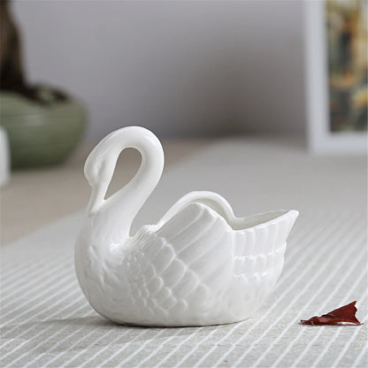 Ceramiczna doniczka łabędź do domu którą postawisz wszędzie