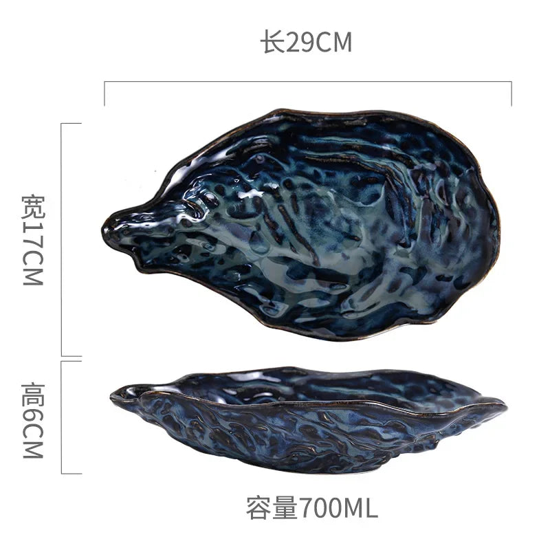 Rustykalna misa ceramiczna do kuchni do sushi i sashimi